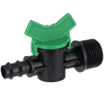 Кран для капельной трубки Irritec 16X3/4" 3P шип - резьба наружная Кран для капельной трубки Irritec 16X3/4" 3P шип - резьба наружная