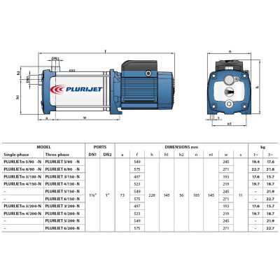 Насос Pedrollo PLURIJETm 3/200-X Насос Pedrollo PLURIJETm 3/200-X
